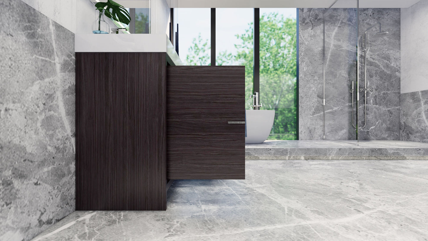 Azure 60" Dark Gray Oak Freestanding Vanity with Reinforced Acrylic Sinks