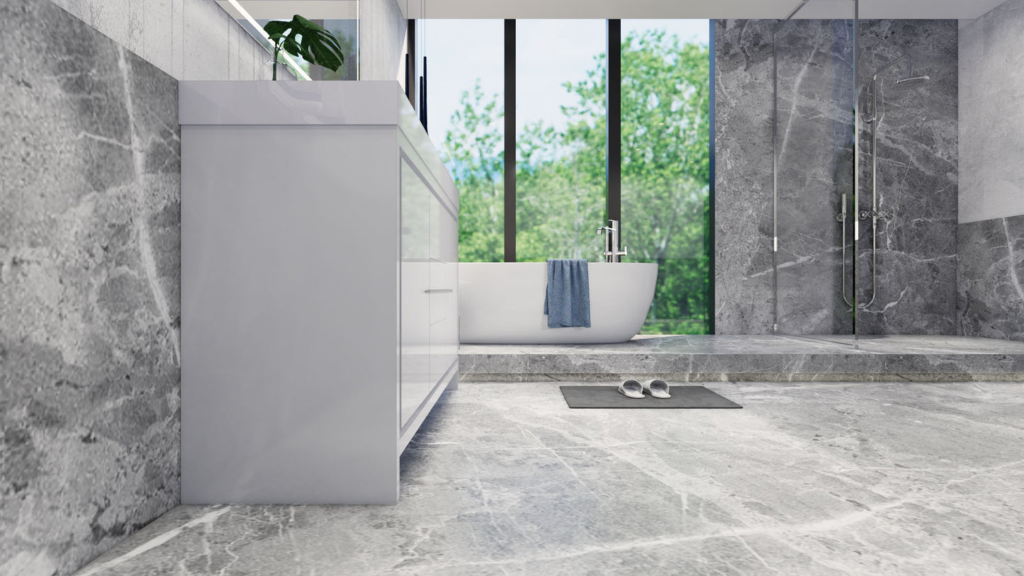 Azure 60" High Gloss White Freestanding Vanity with Reinforced Acrylic Sink