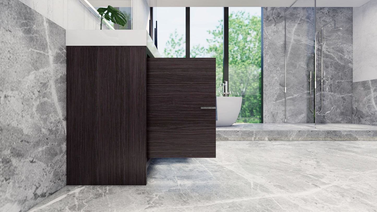Azure 60" Dark Gray Oak Freestanding Vanity with Reinforced Acrylic Sink