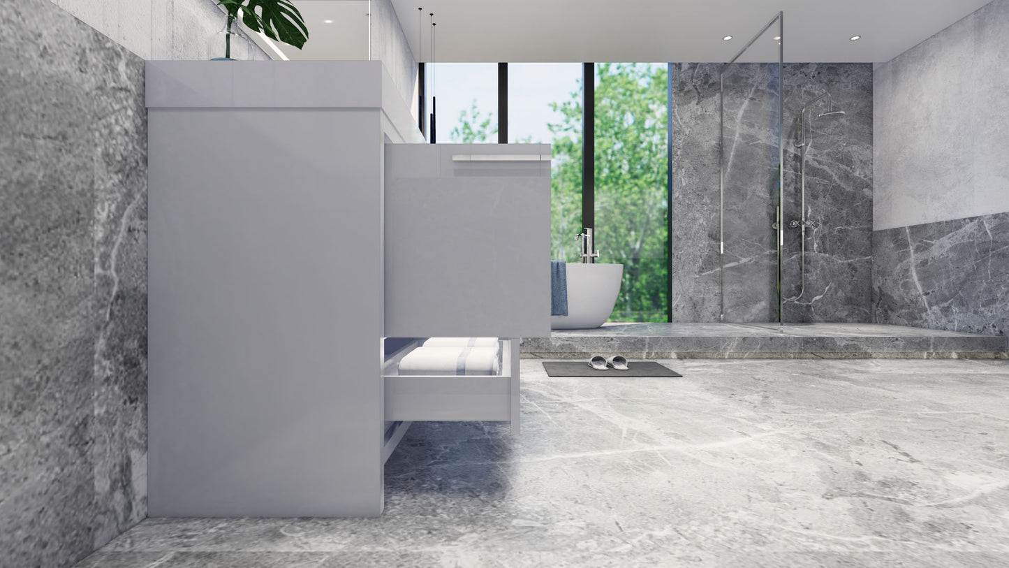 Azure 72" High Gloss White Freestanding Vanity with Reinforced Acrylic Sinks
