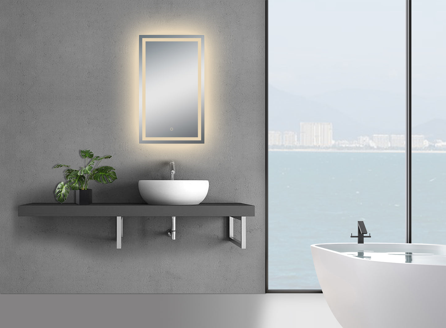 Twinkle 24'' Modern & Contemporary Lighted Bathroom / Vanity Mirror