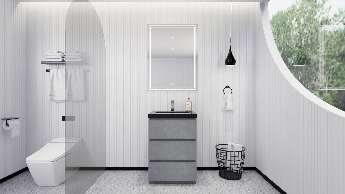 Stanley 24" Cement Gray Freestanding Vanity with Reinforced Acrylic Sink