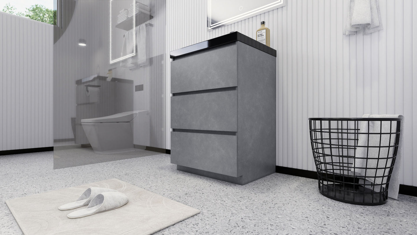 Stanley 24" Cement Gray Freestanding Vanity with Reinforced Acrylic Sink
