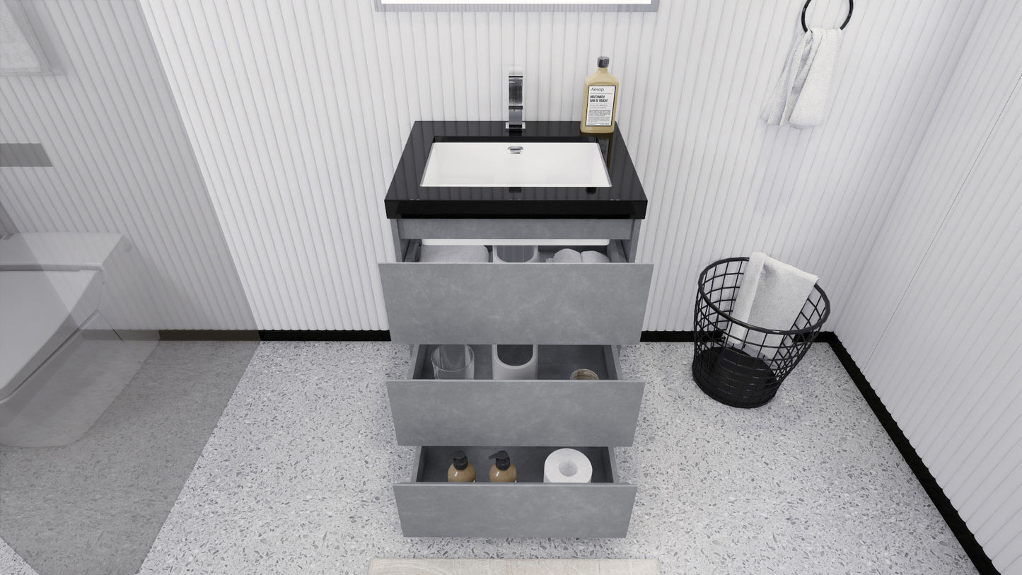Stanley 24" Cement Gray Freestanding Vanity with Reinforced Acrylic Sink