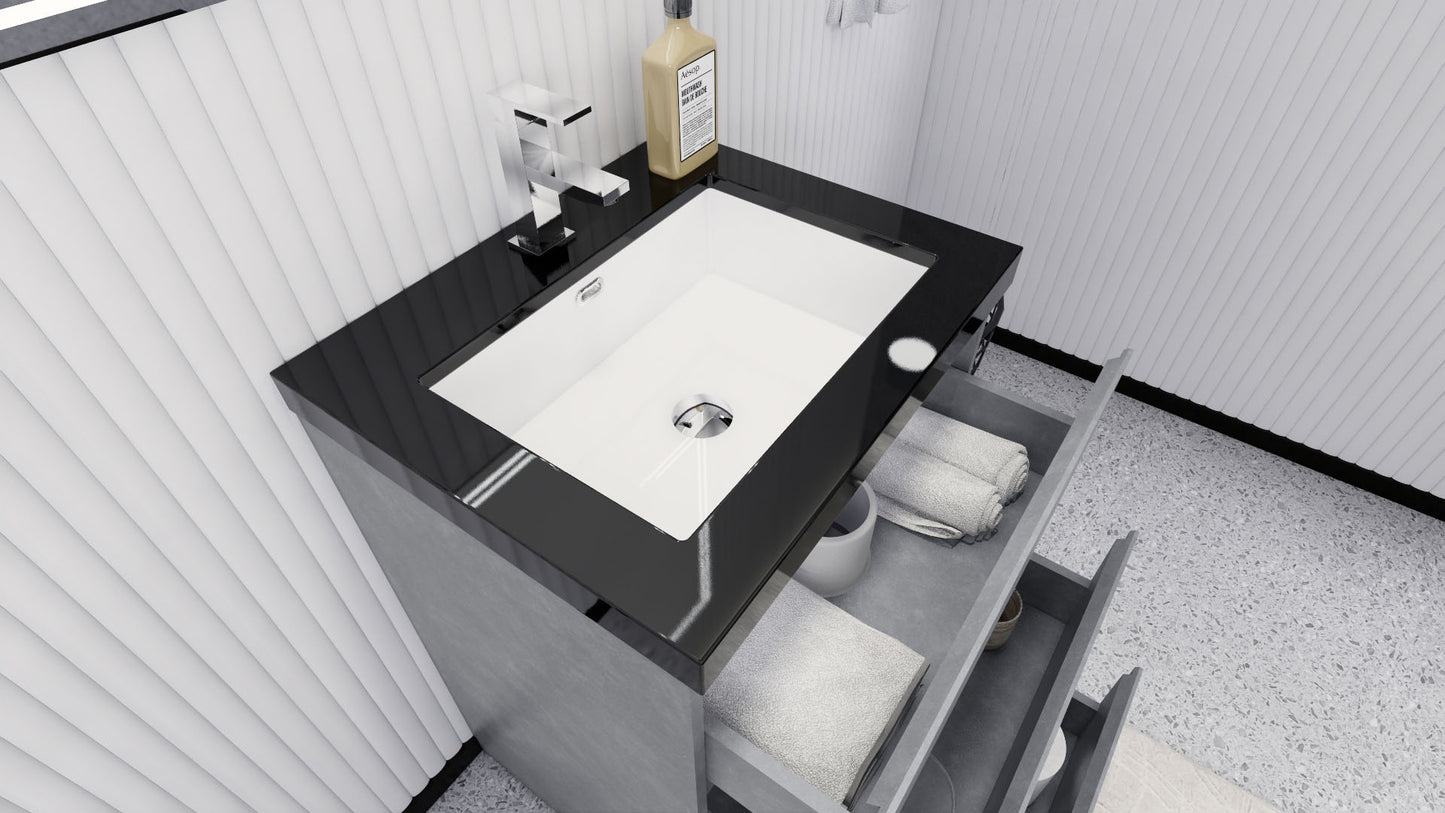 Stanley 24" Cement Gray Freestanding Vanity with Reinforced Acrylic Sink