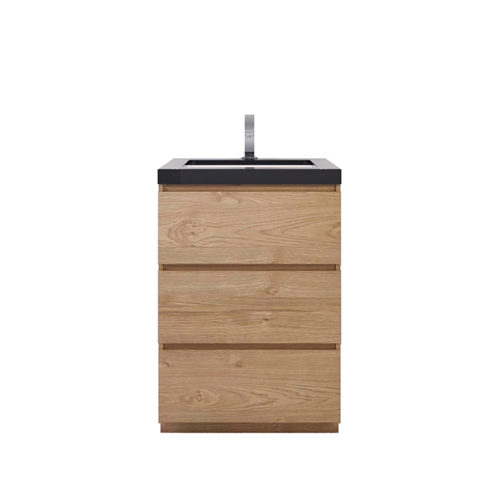 Stanley 24" New England Oak Freestanding Vanity with Reinforced Acrylic Sink