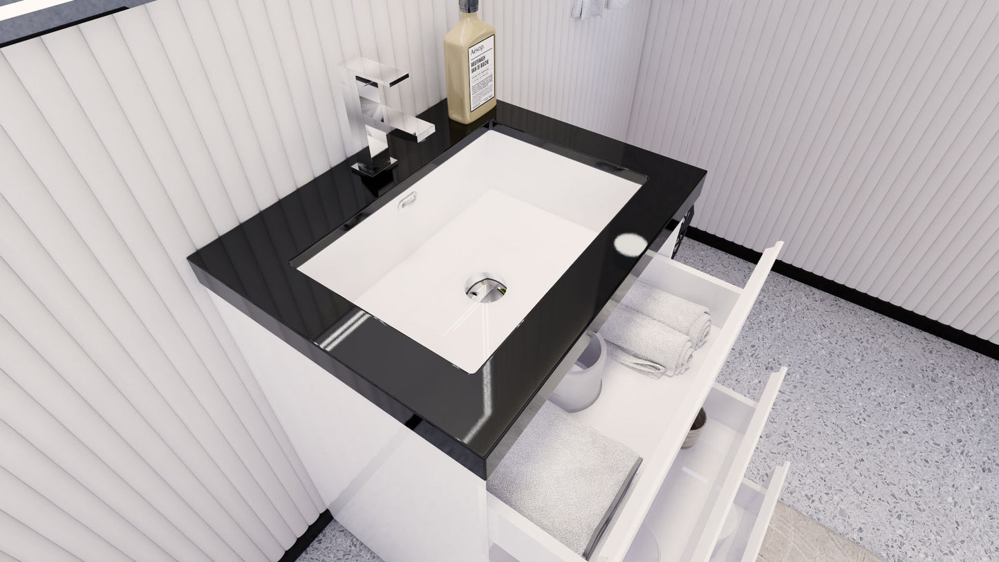 Stanley 24" High Gloss White Freestanding Vanity with Reinforced Acrylic Sink