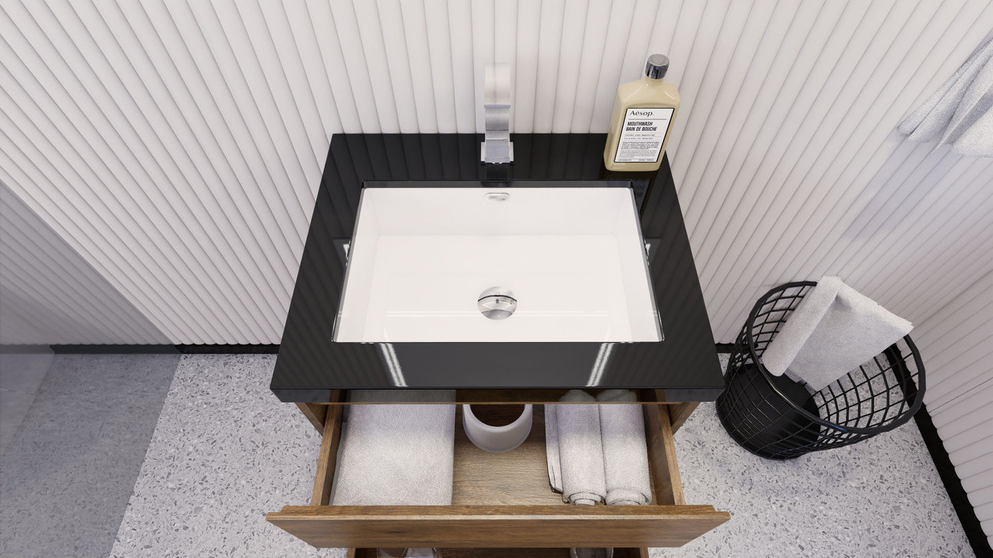 Stanley 24" Rosewood Freestanding Vanity with Reinforced Acrylic Sink