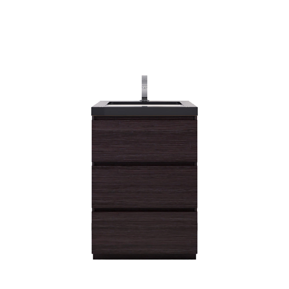 Stanley 24" Dark Gray Oak Freestanding Vanity with Reinforced Acrylic Sink