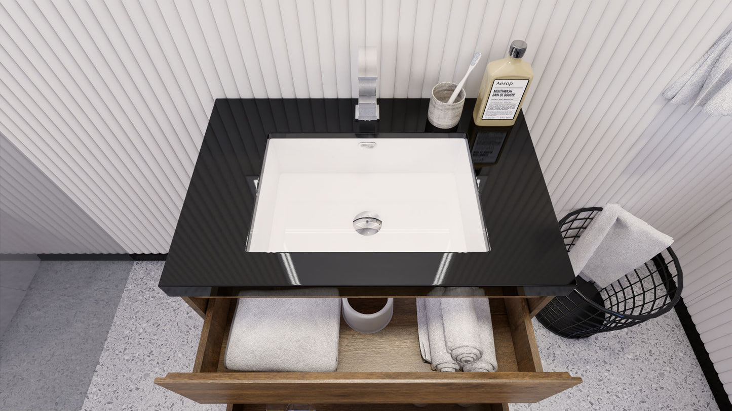 Stanley 30" Rosewood Freestanding Vanity with Reinforced Acrylic Sink