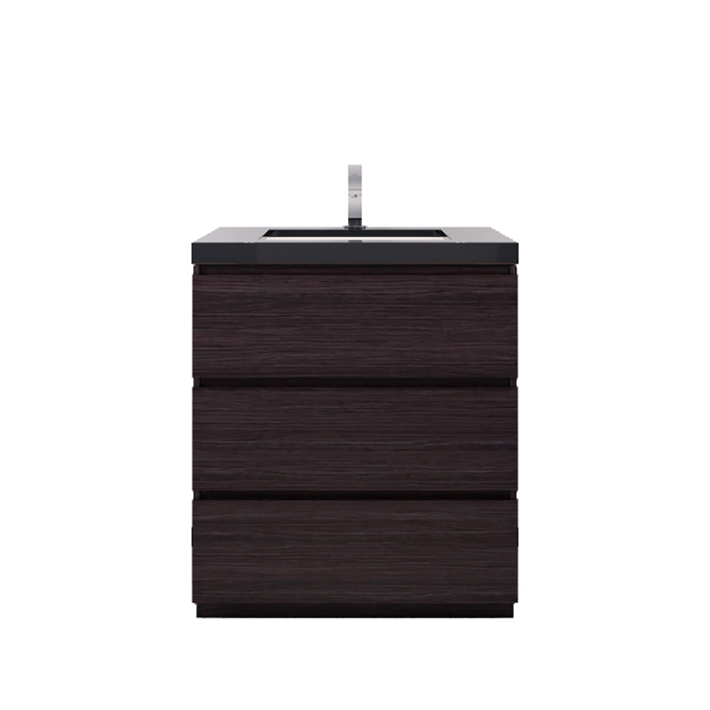Stanley 30" Dark Gray Oak Freestanding Vanity with Reinforced Acrylic Sink