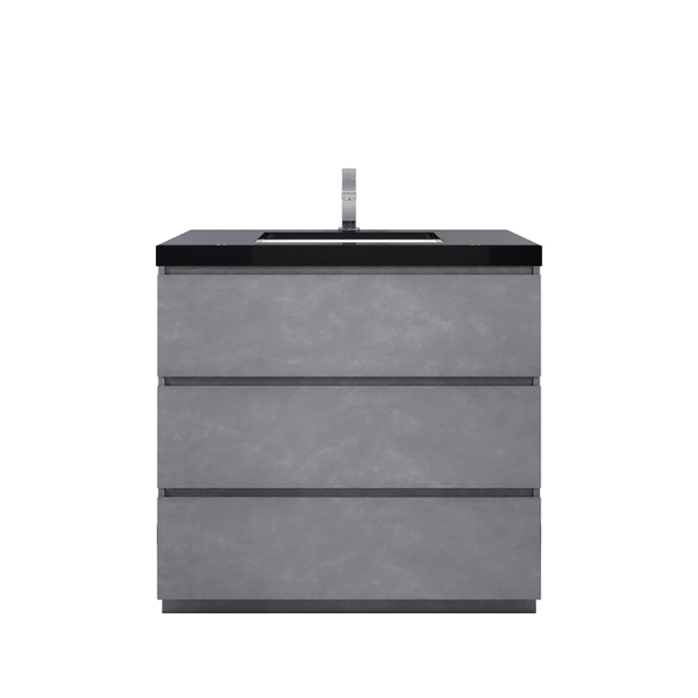 Stanley 36" Cement Gray Freestanding Vanity with Reinforced Acrylic Sink