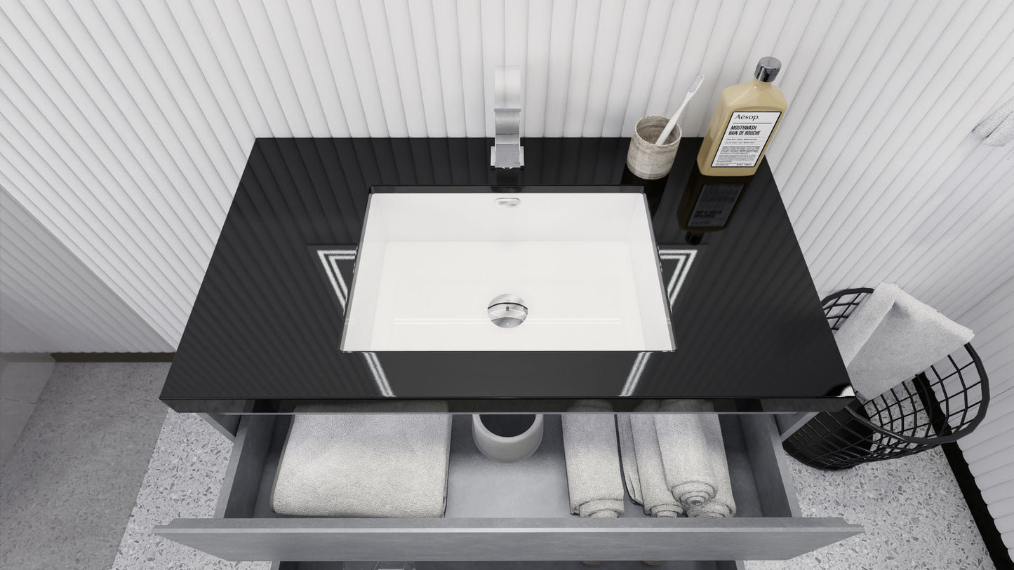 Stanley 36" Cement Gray Freestanding Vanity with Reinforced Acrylic Sink