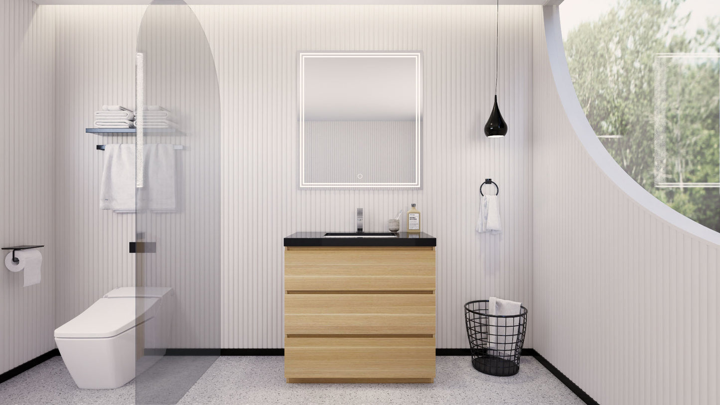 Stanley 36" White Oak Freestanding Vanity with Reinforced Acrylic Sink