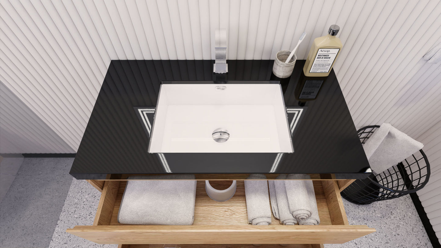 Stanley 36" New England Oak Freestanding Vanity with Reinforced Acrylic Sink