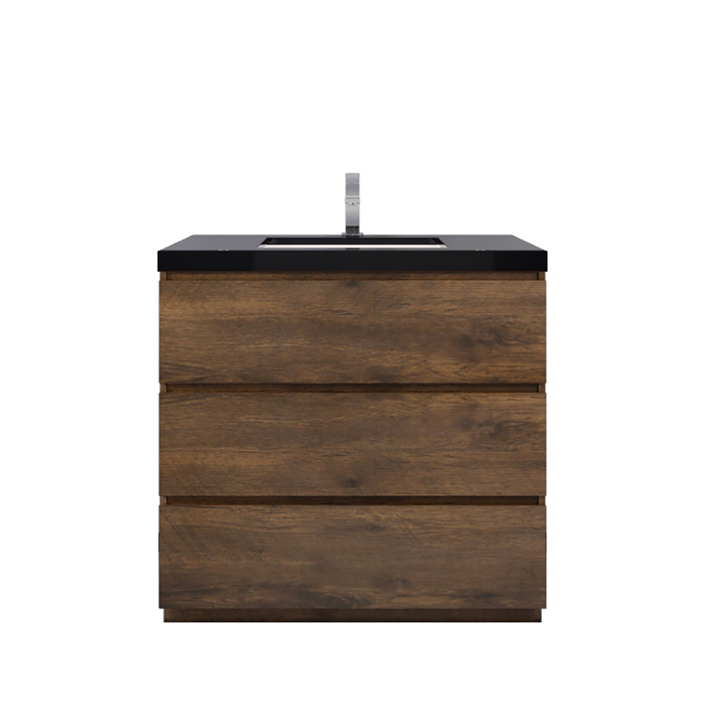 Stanley 36" Rosewood Freestanding Vanity with Reinforced Acrylic Sink