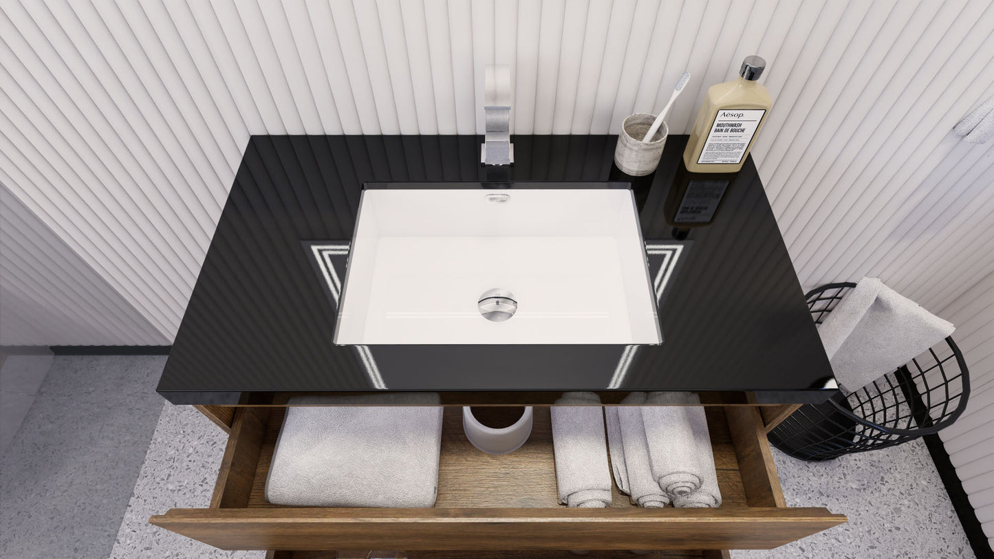 Stanley 36" Rosewood Freestanding Vanity with Reinforced Acrylic Sink