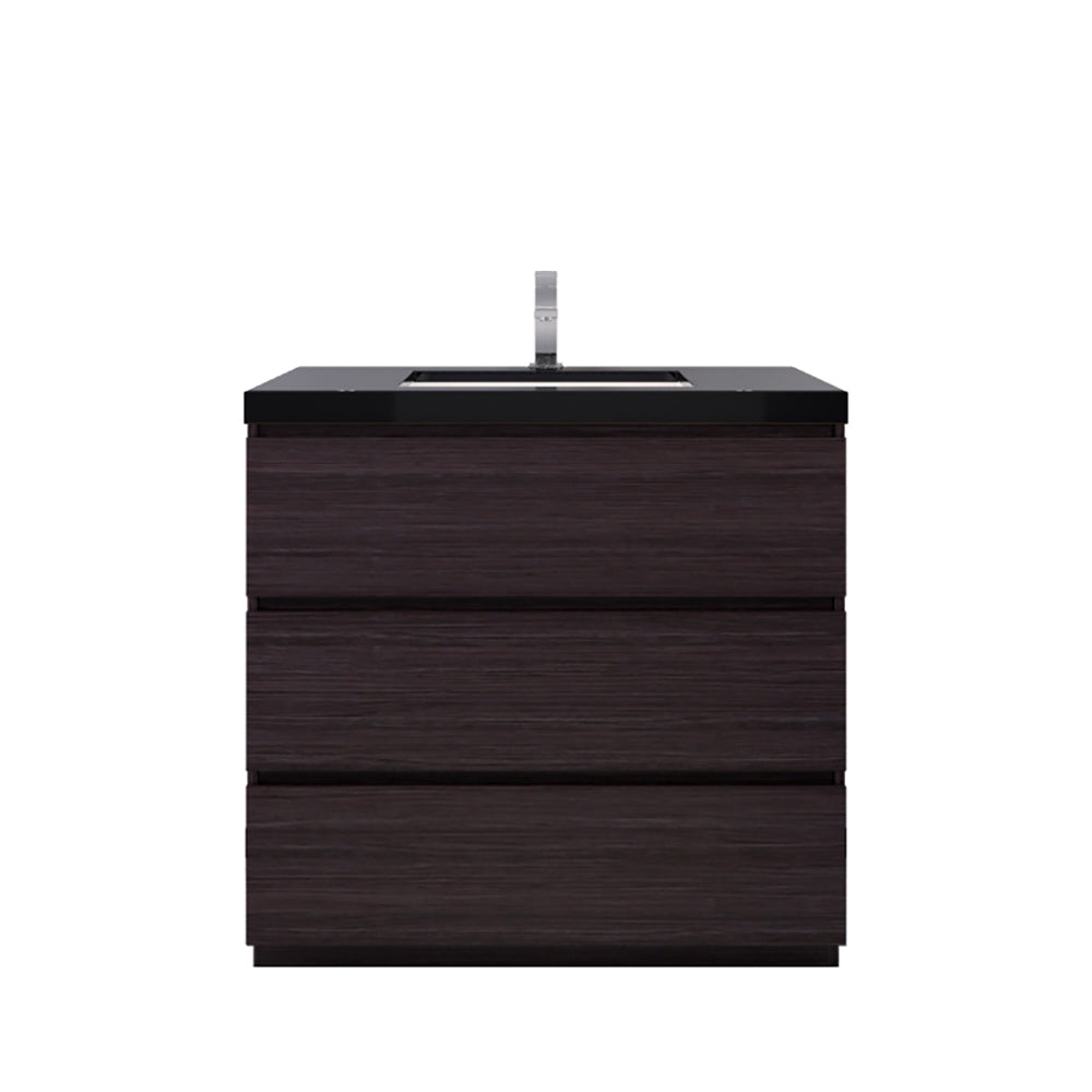 Stanley 36" Dark Gray Oak Freestanding Vanity with Reinforced Acrylic Sink