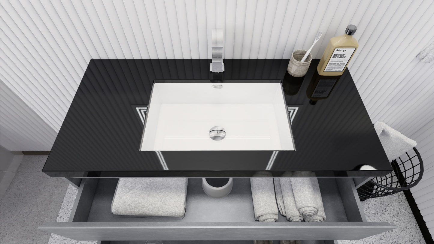 Stanley 42" Cement Gray Freestanding Vanity with Reinforced Acrylic Sink