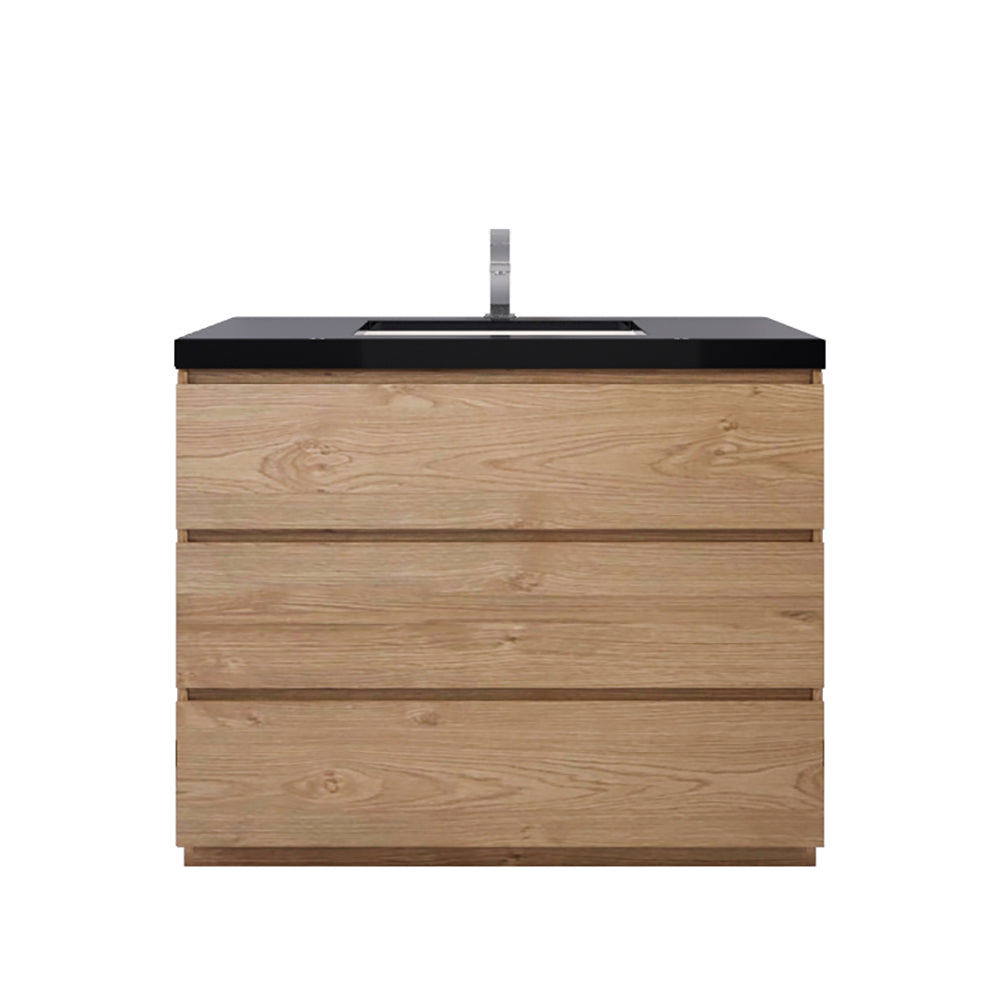 Stanley 42" New England Oak Freestanding Vanity with Reinforced Acrylic Sink