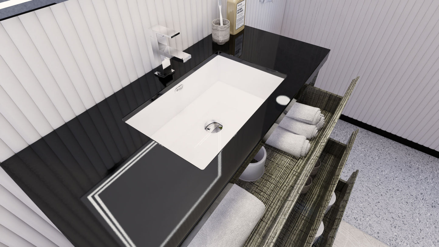 Stanley 42" High Gloss Ash Gray Freestanding Vanity with Reinforced Acrylic Sink