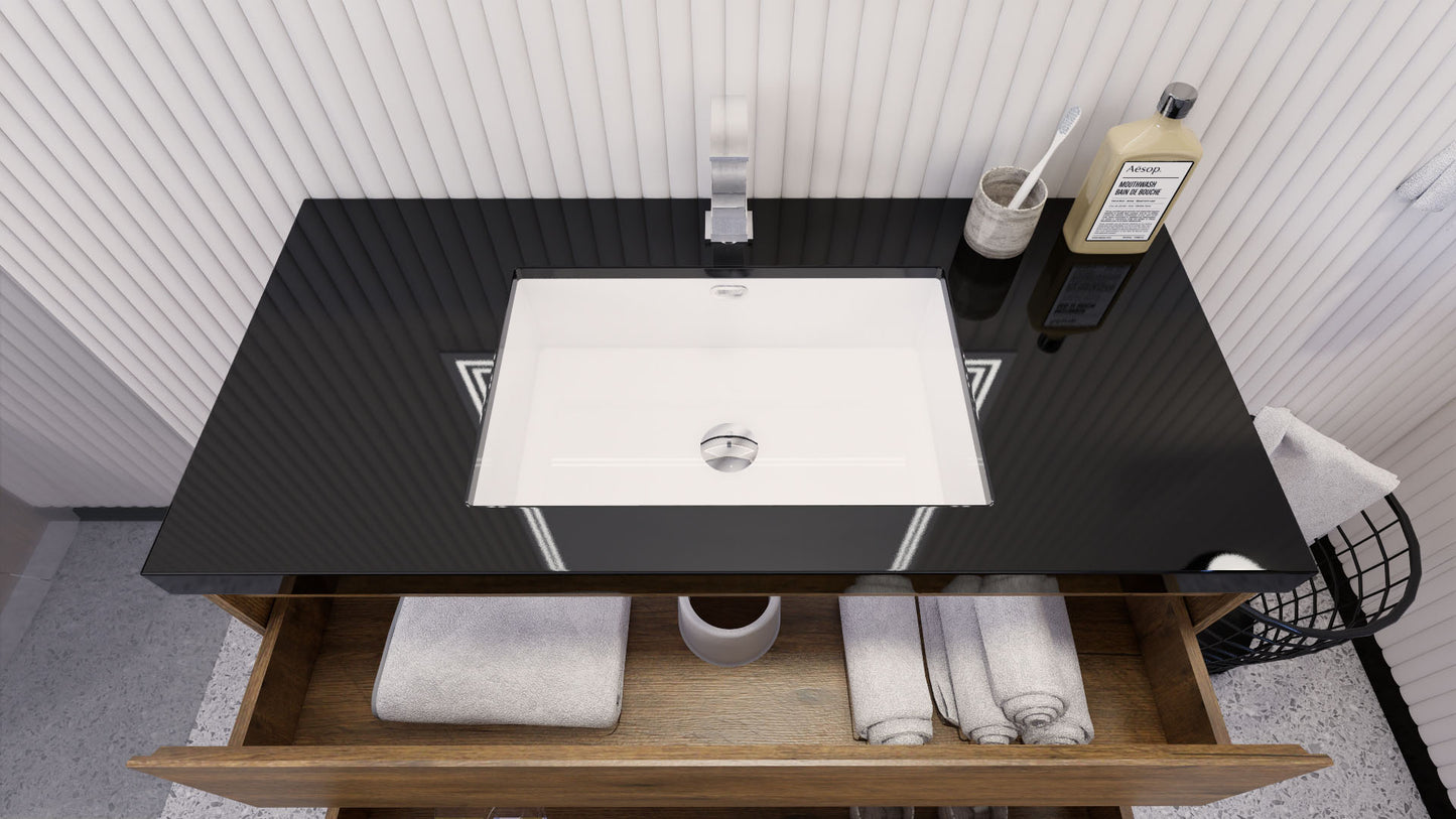 Stanley 42" Rosewood Freestanding Vanity with Reinforced Acrylic Sink