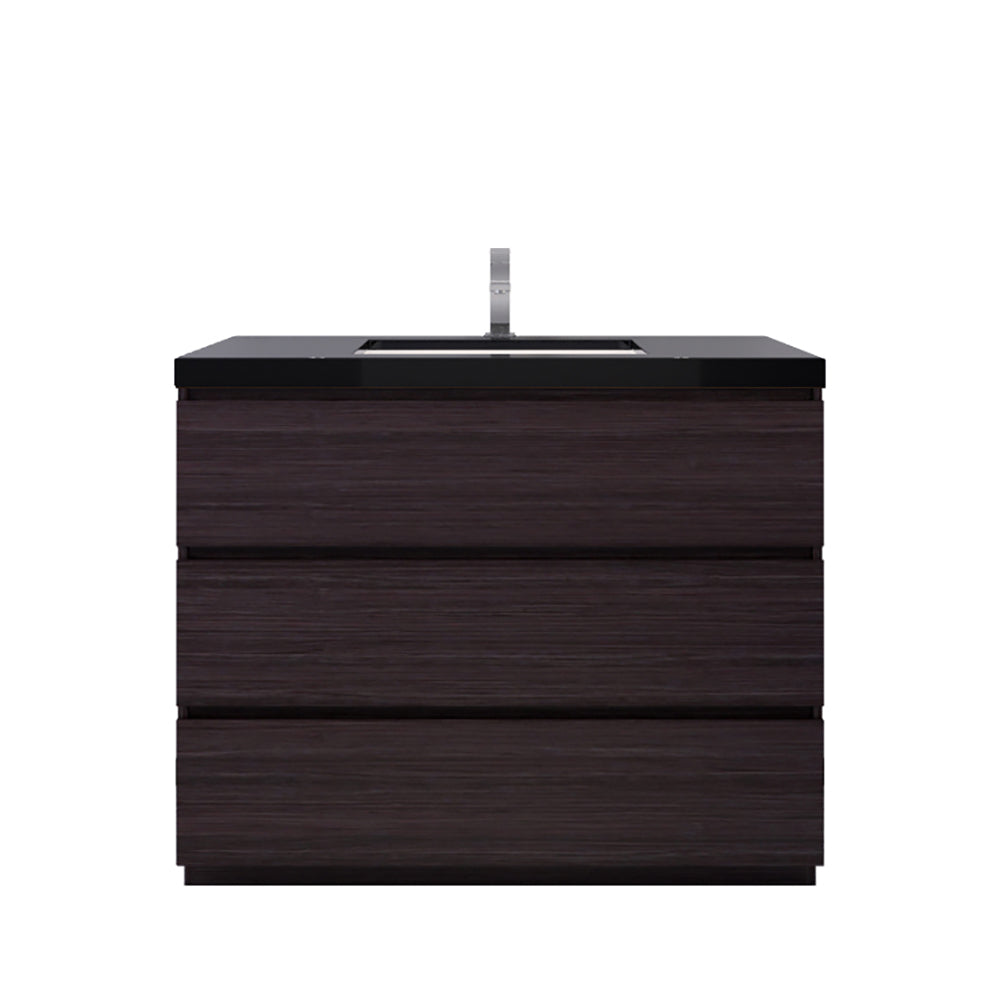 Stanley 42" Dark Gray Oak Freestanding Vanity with Reinforced Acrylic Sink
