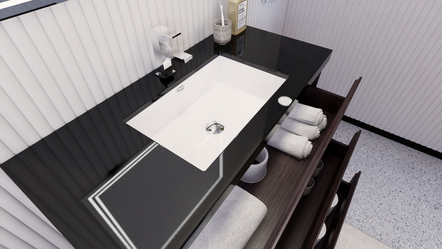 Stanley 42" Dark Gray Oak Freestanding Vanity with Reinforced Acrylic Sink