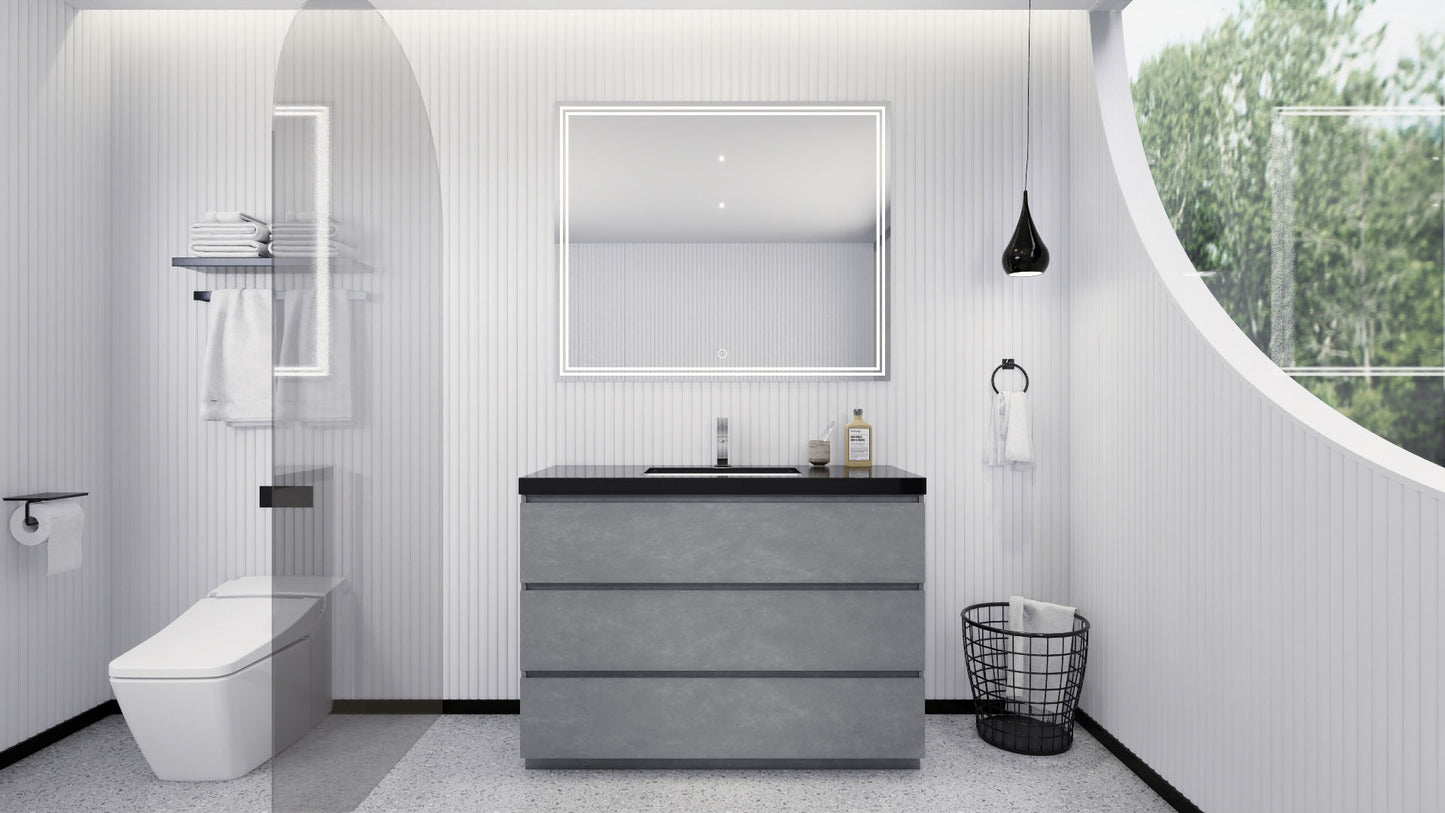 Stanley 48" Cement Gray Freestanding Vanity with Reinforced Acrylic Sink
