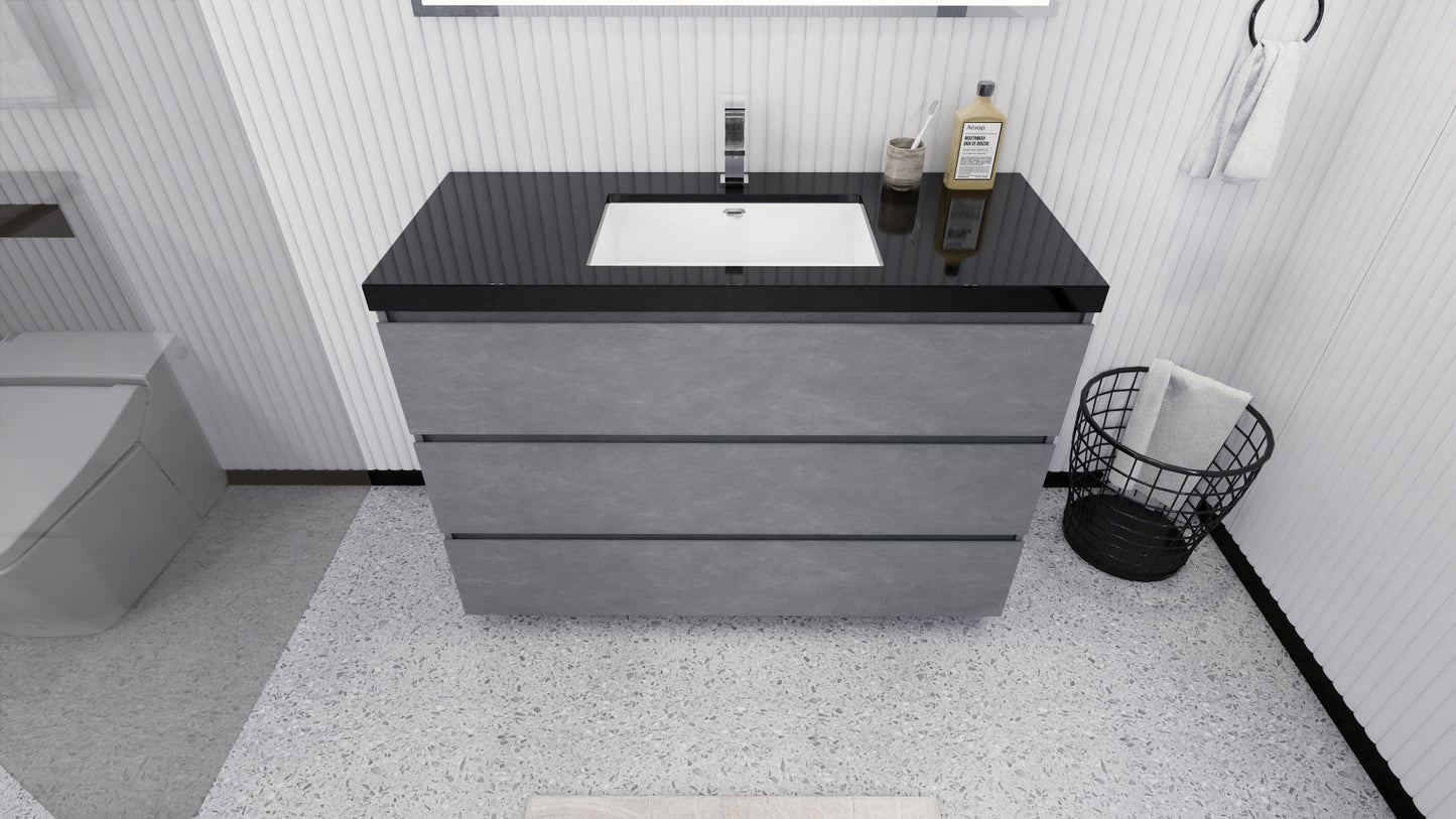 Stanley 48" Cement Gray Freestanding Vanity with Reinforced Acrylic Sink
