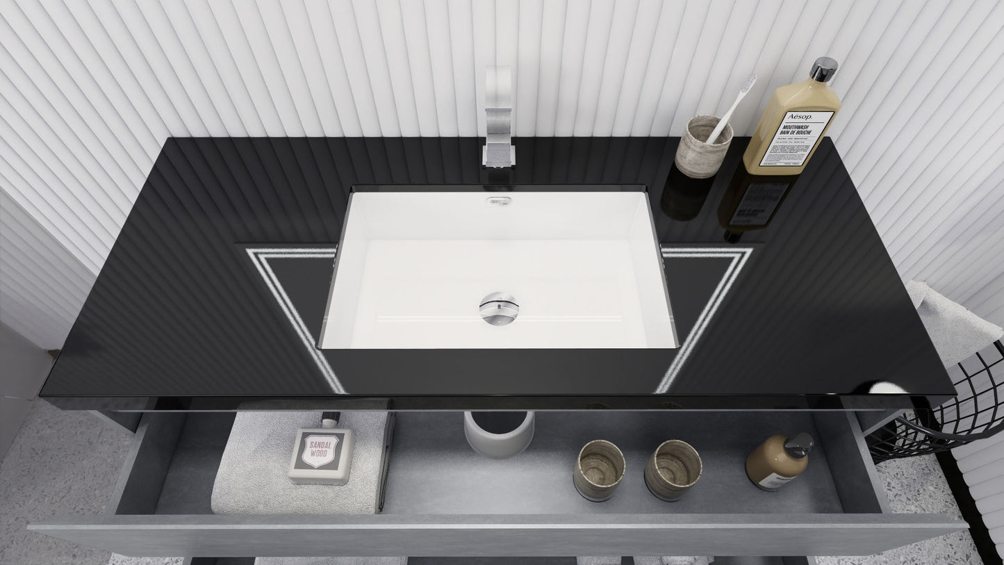 Stanley 48" Cement Gray Freestanding Vanity with Reinforced Acrylic Sink
