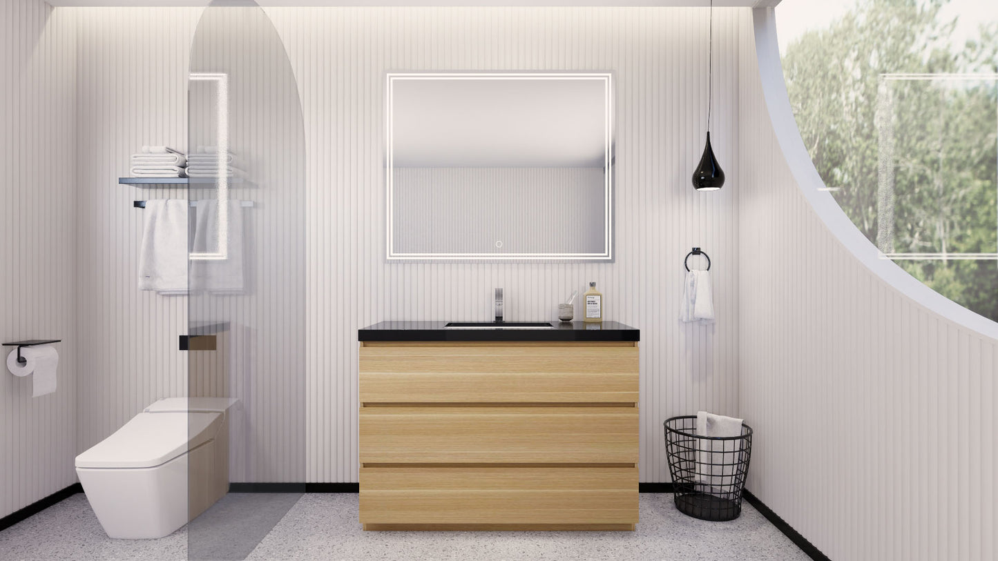 Stanley 48" White Oak Freestanding Vanity with Reinforced Acrylic Sink