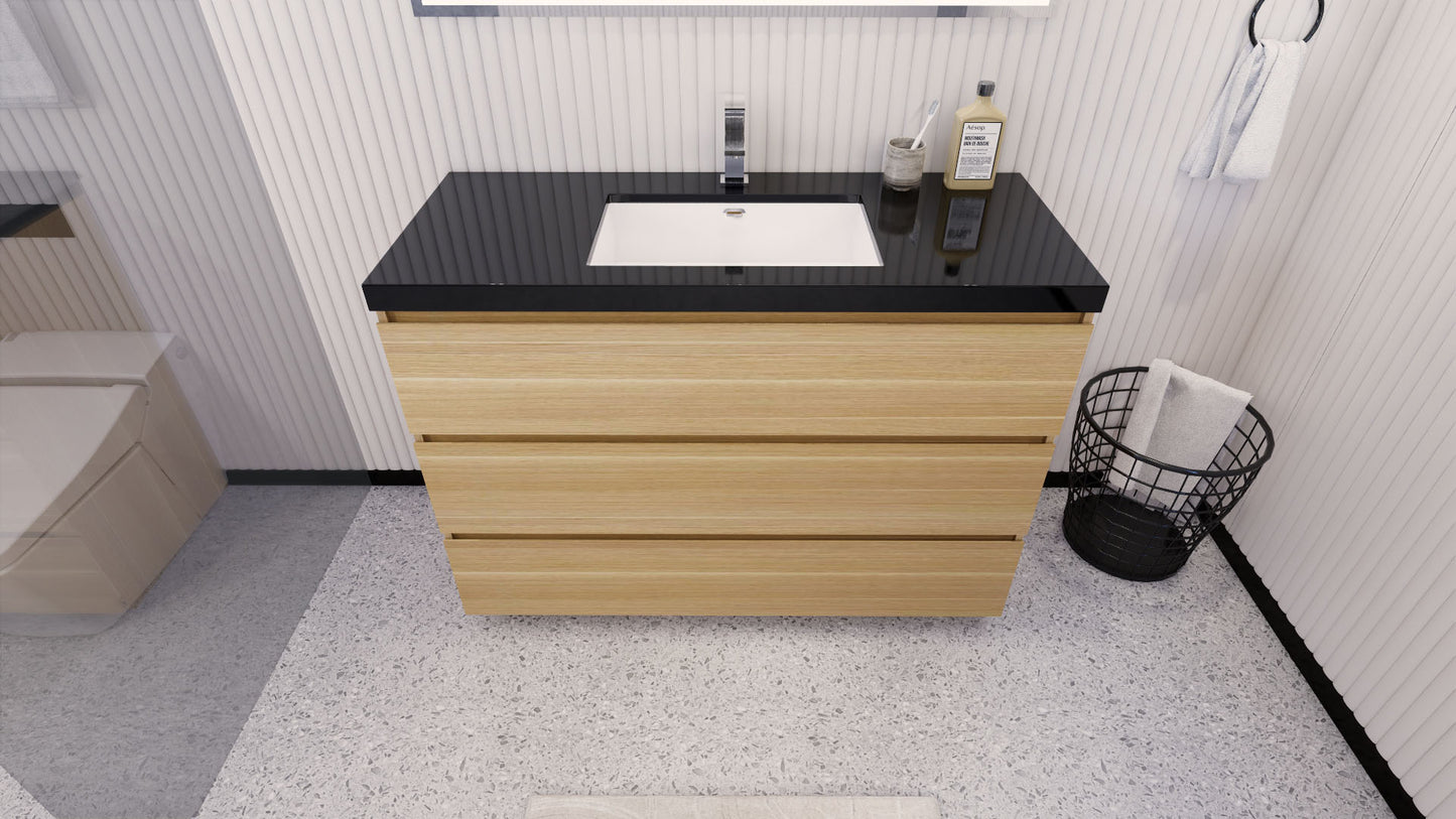 Stanley 48" White Oak Freestanding Vanity with Reinforced Acrylic Sink