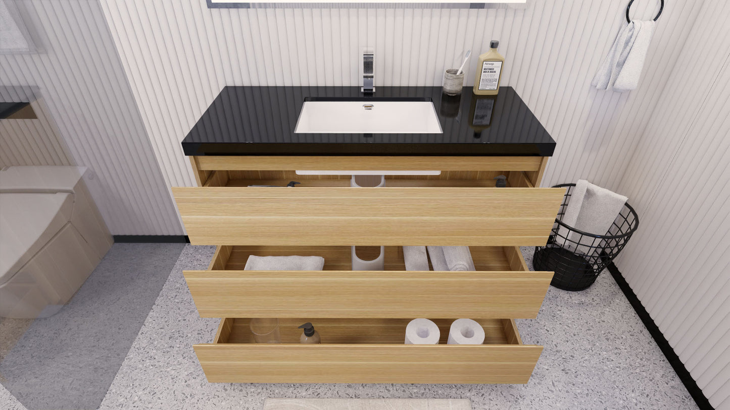 Stanley 48" White Oak Freestanding Vanity with Reinforced Acrylic Sink