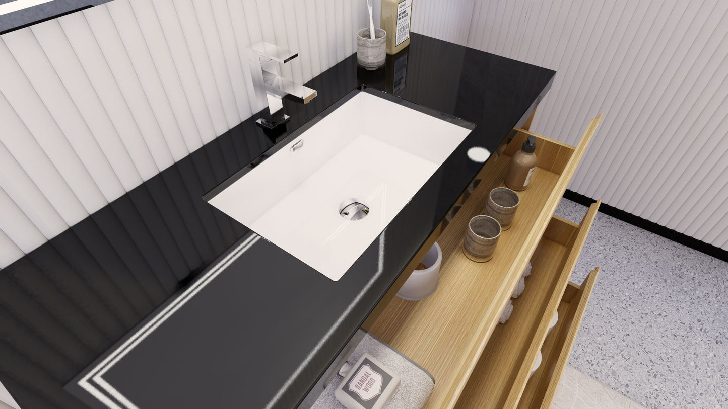 Stanley 48" White Oak Freestanding Vanity with Reinforced Acrylic Sink