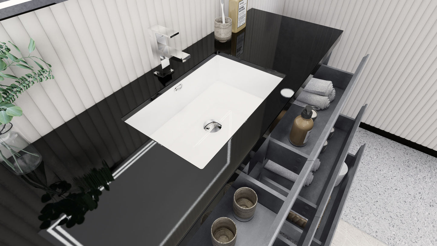 Stanley 60" Cement Gray Freestanding Vanity with Reinforced Acrylic Sink