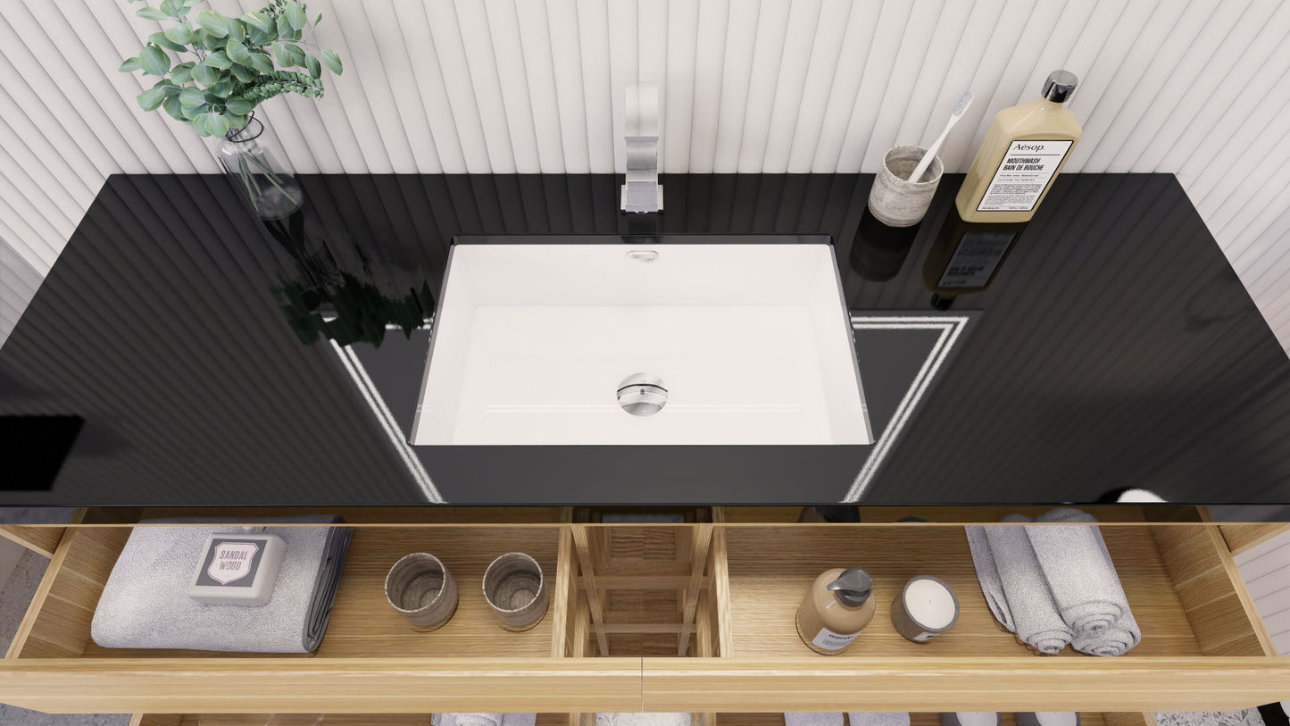 Stanley 60" White Oak Freestanding Vanity with Reinforced Acrylic Sink