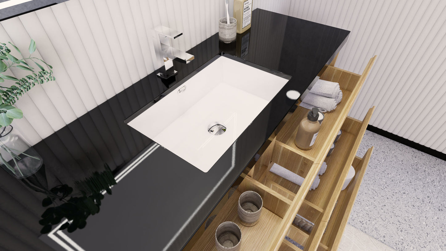 Stanley 60" White Oak Freestanding Vanity with Reinforced Acrylic Sink