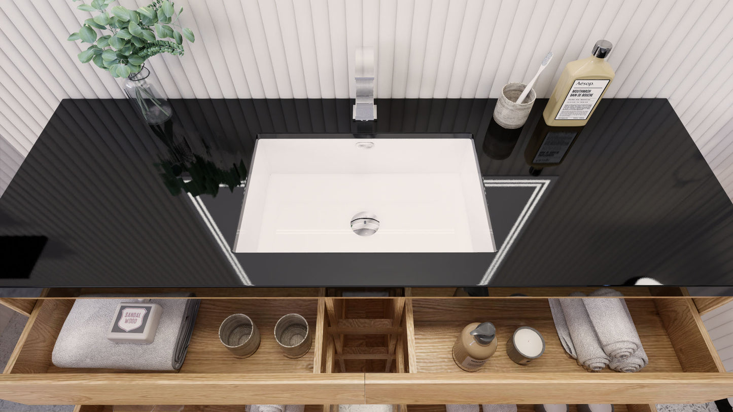 Stanley 60" New England Oak Freestanding Vanity with Reinforced Acrylic Sink