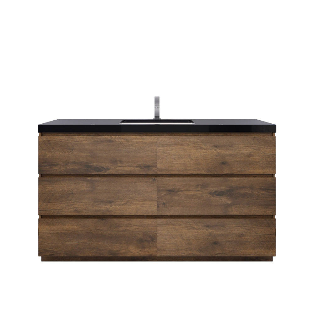 Stanley 60" Rosewood Freestanding Vanity with Reinforced Acrylic Sink
