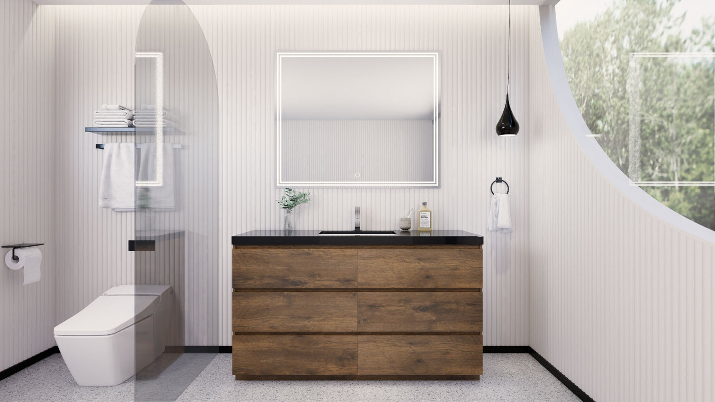 Stanley 60" Rosewood Freestanding Vanity with Reinforced Acrylic Sink