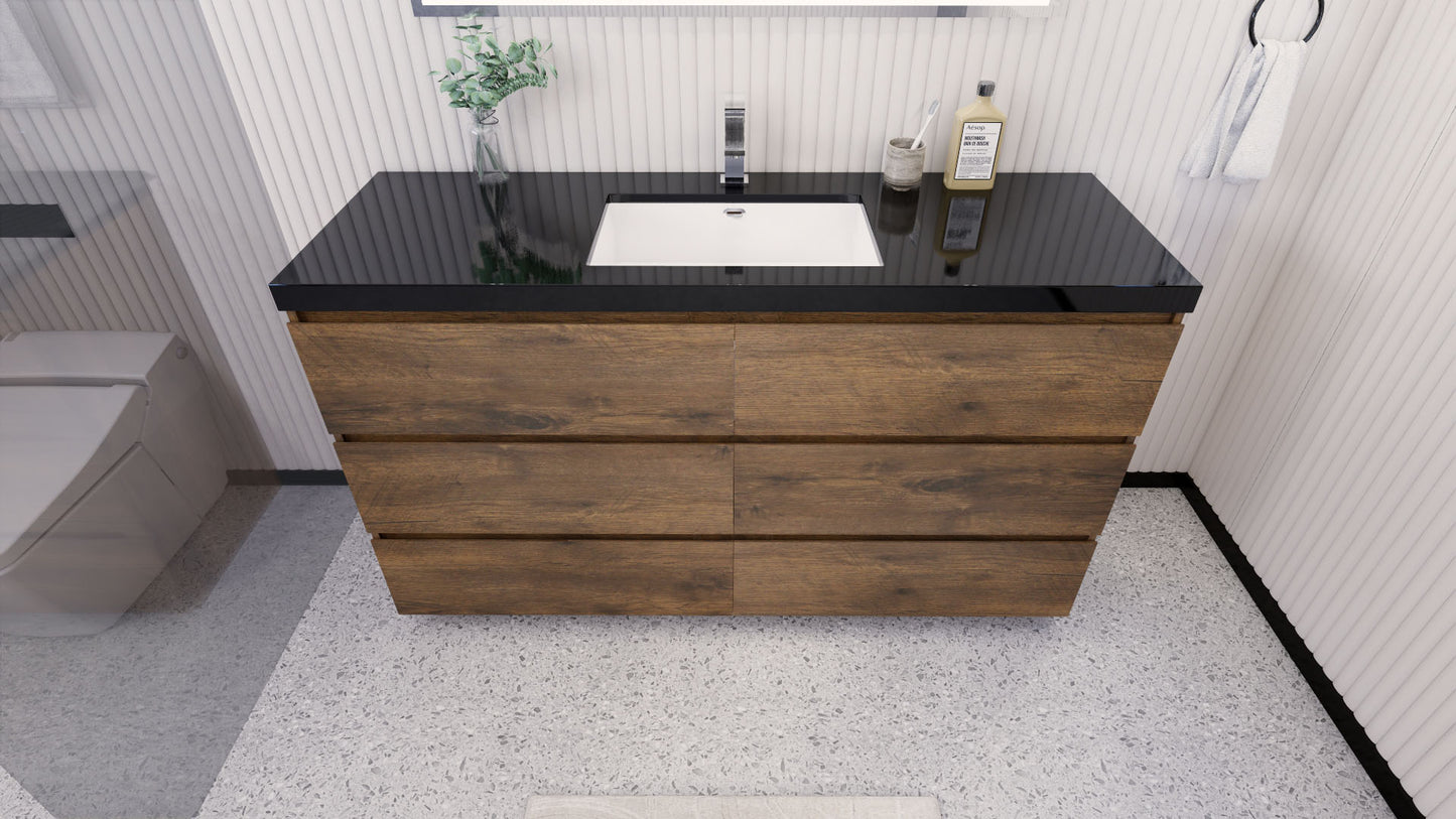 Stanley 60" Rosewood Freestanding Vanity with Reinforced Acrylic Sink