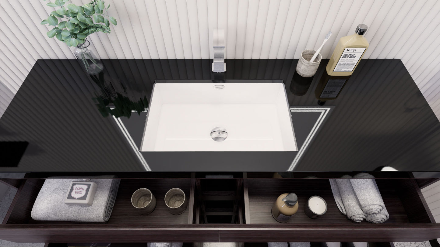 Stanley 60" Dark Gray Oak Freestanding Vanity with Reinforced Acrylic Sink