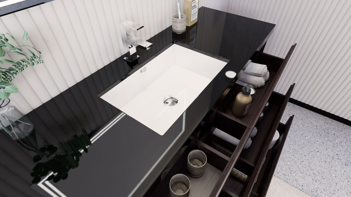Stanley 60" Dark Gray Oak Freestanding Vanity with Reinforced Acrylic Sink