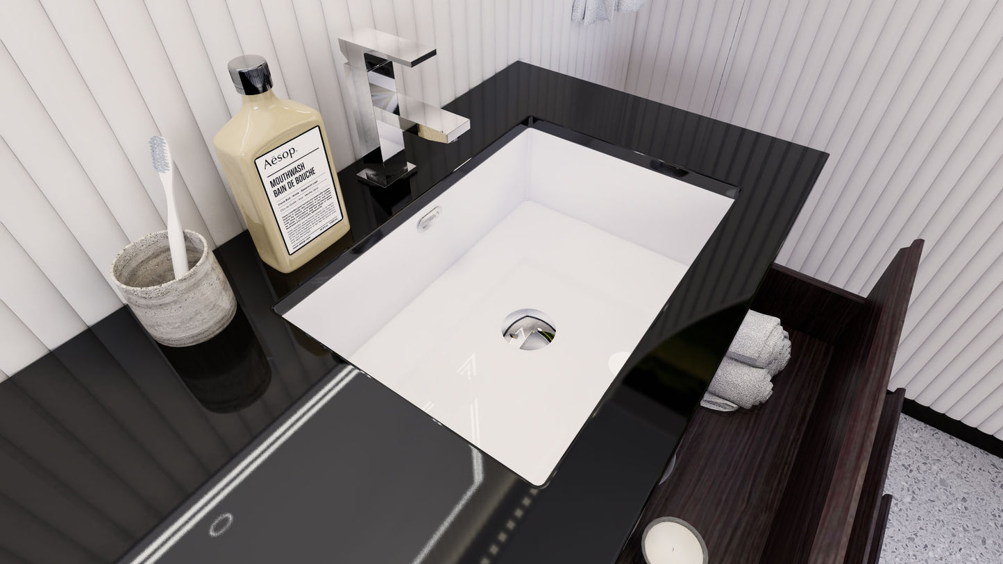 Stanley 60" Dark Gray Oak Freestanding Vanity with Reinforced Acrylic Right Side Sink
