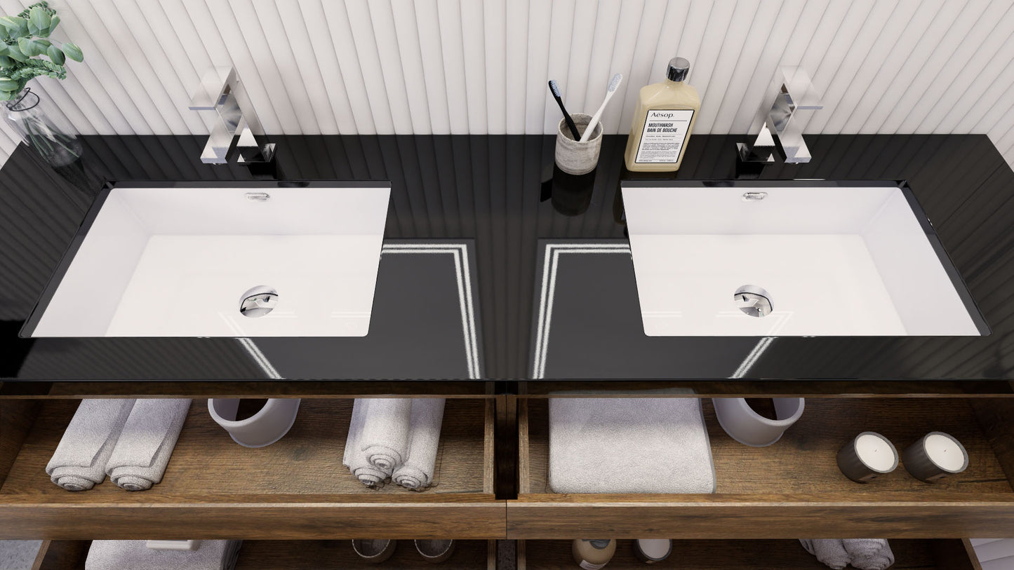 Stanley 72" Rosewood Freestanding Vanity with Reinforced Acrylic Sinks