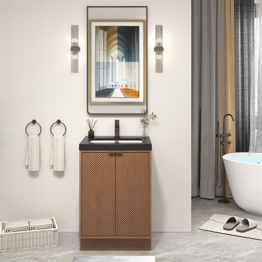 Stella Fluted Freestanding Bathroom Vanity with Sink Top