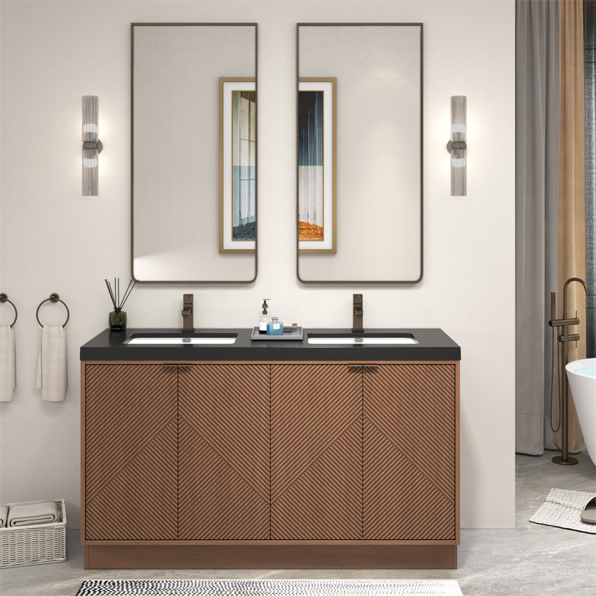 Stella Fluted Freestanding Bathroom Vanity with Sink Top