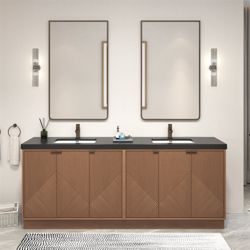 Stella Fluted Freestanding Bathroom Vanity with Sink Top