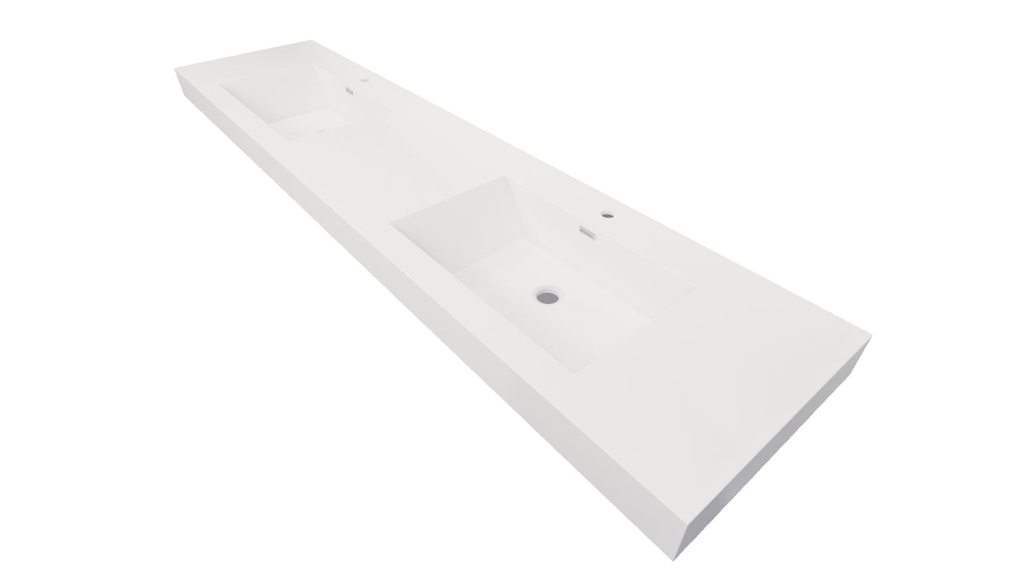Nobel 84'' Width Double Sink and 4'' Thickness Acrylic Sink